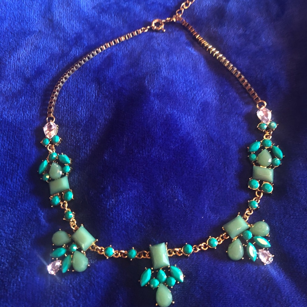 Teal & Gold Statement Necklace
